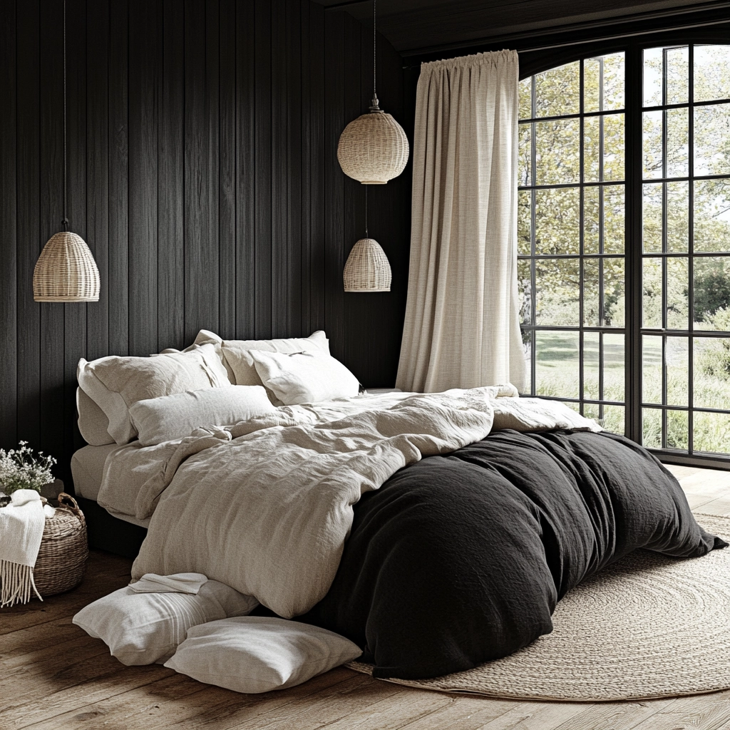 black farmhouse bedroom 30