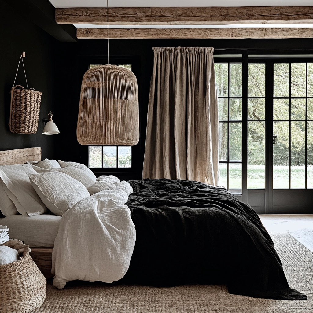 black farmhouse bedroom 32