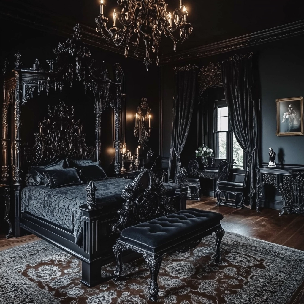 black farmhouse bedroom 43
