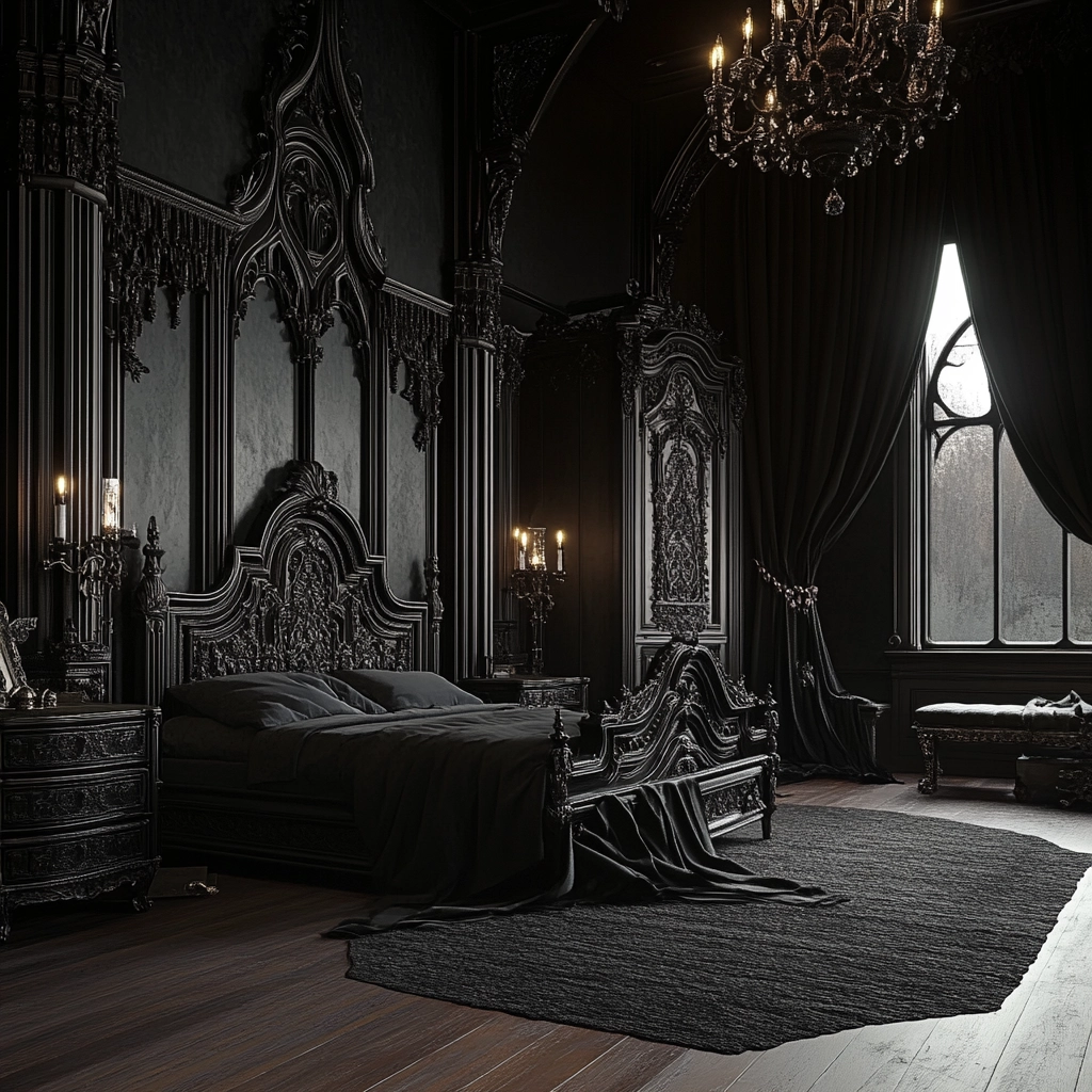 black farmhouse bedroom 44