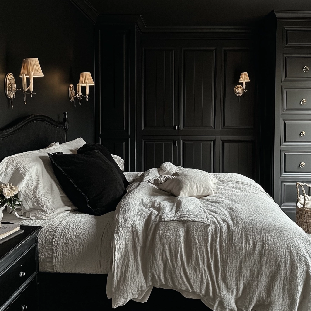black farmhouse bedroom 50