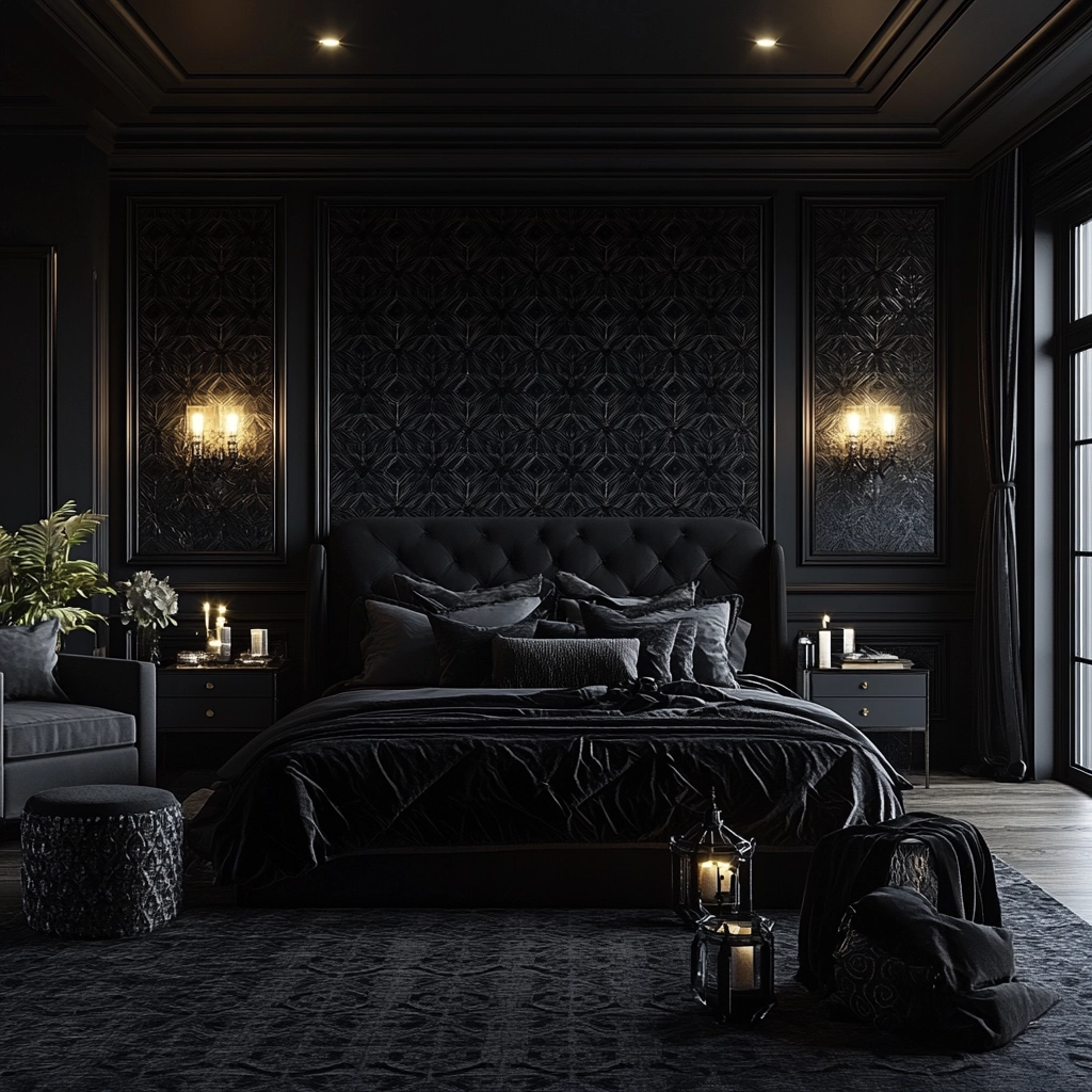black farmhouse bedroom 70