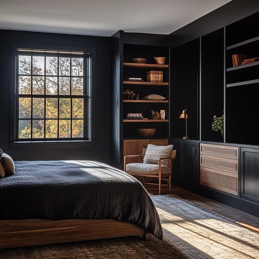 black farmhouse bedroom 75