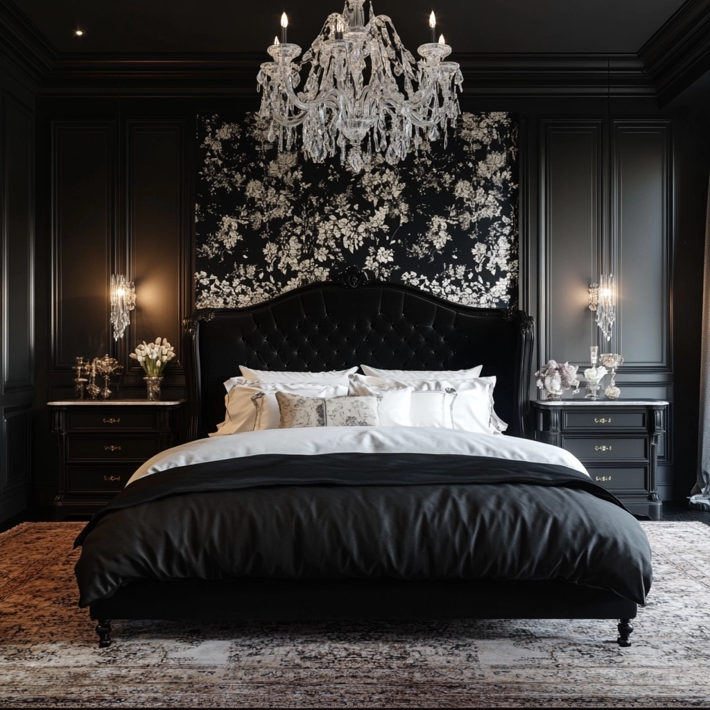 black farmhouse bedroom 80