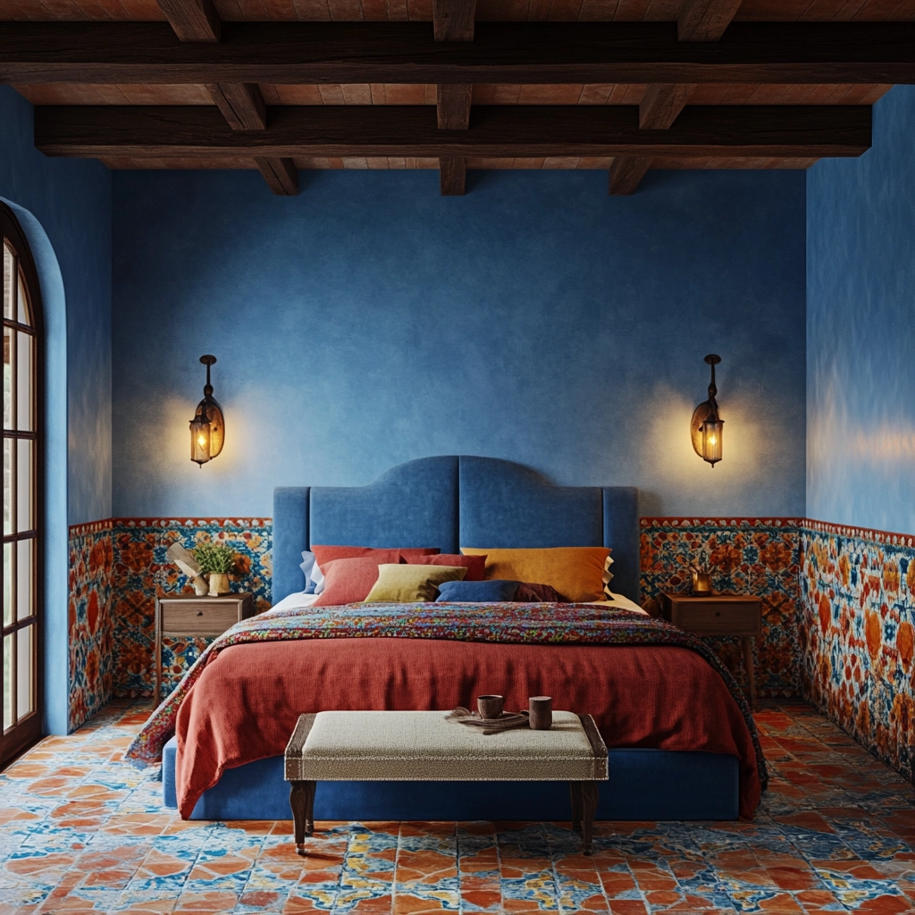 blue farmhouse bedroom 37