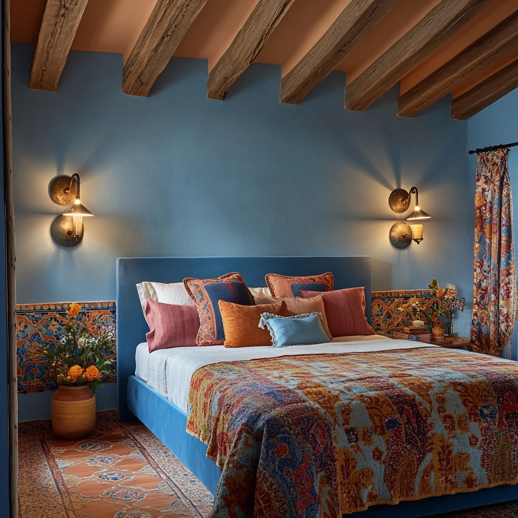 blue farmhouse bedroom 38