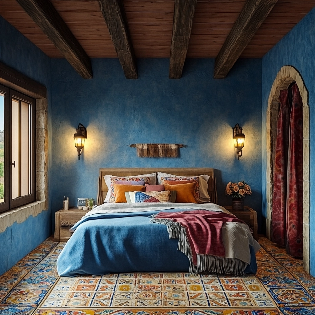 blue farmhouse bedroom 39