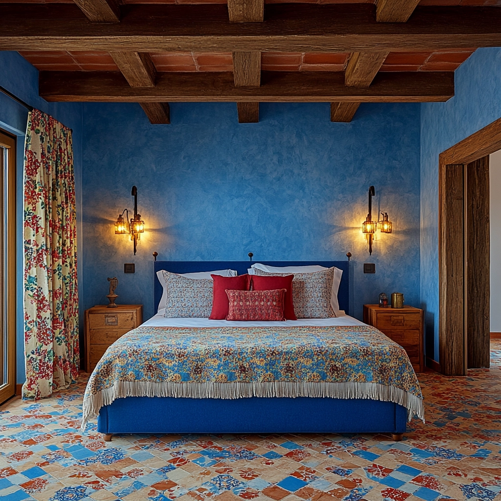 blue farmhouse bedroom 40