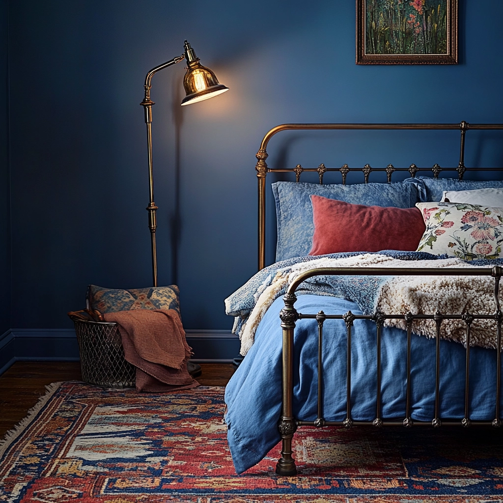 blue farmhouse bedroom 44