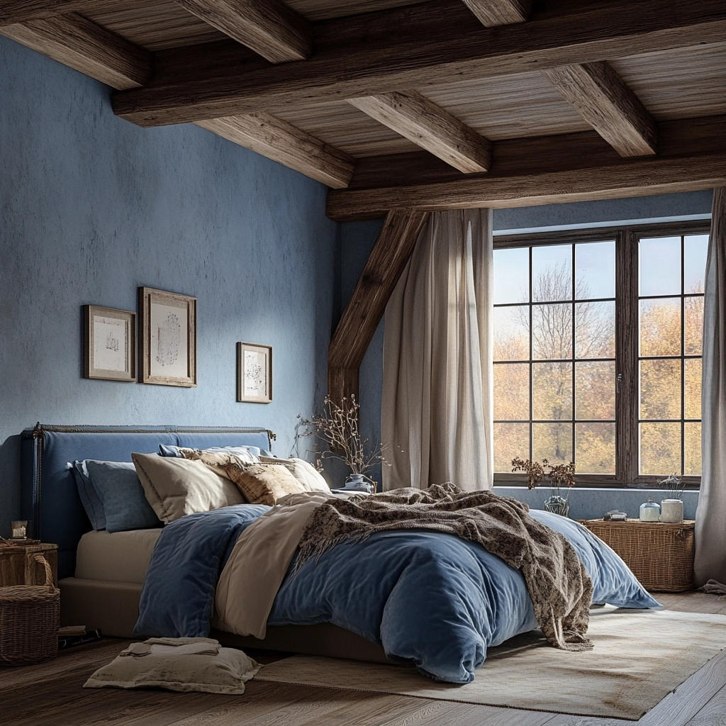 blue farmhouse bedroom 53