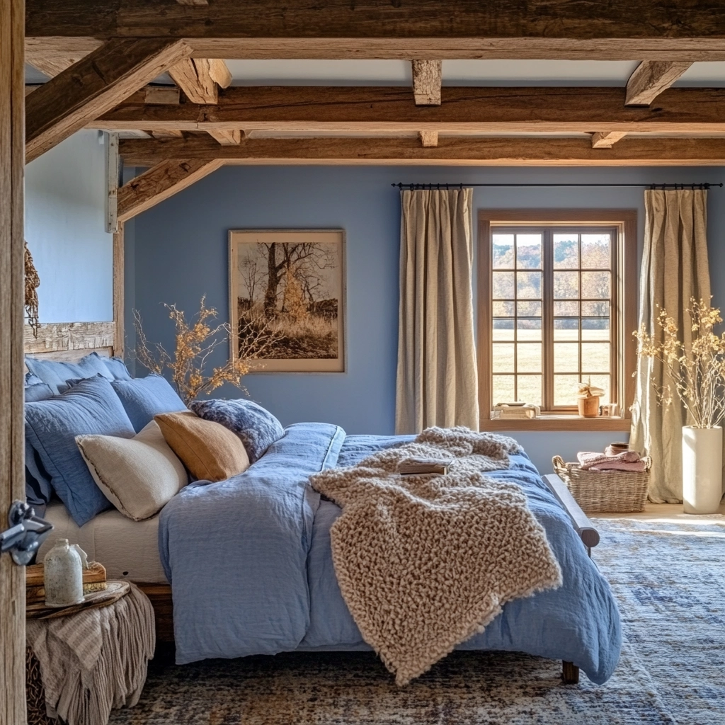 blue farmhouse bedroom 54