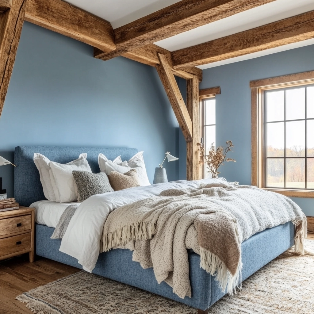 blue farmhouse bedroom 55