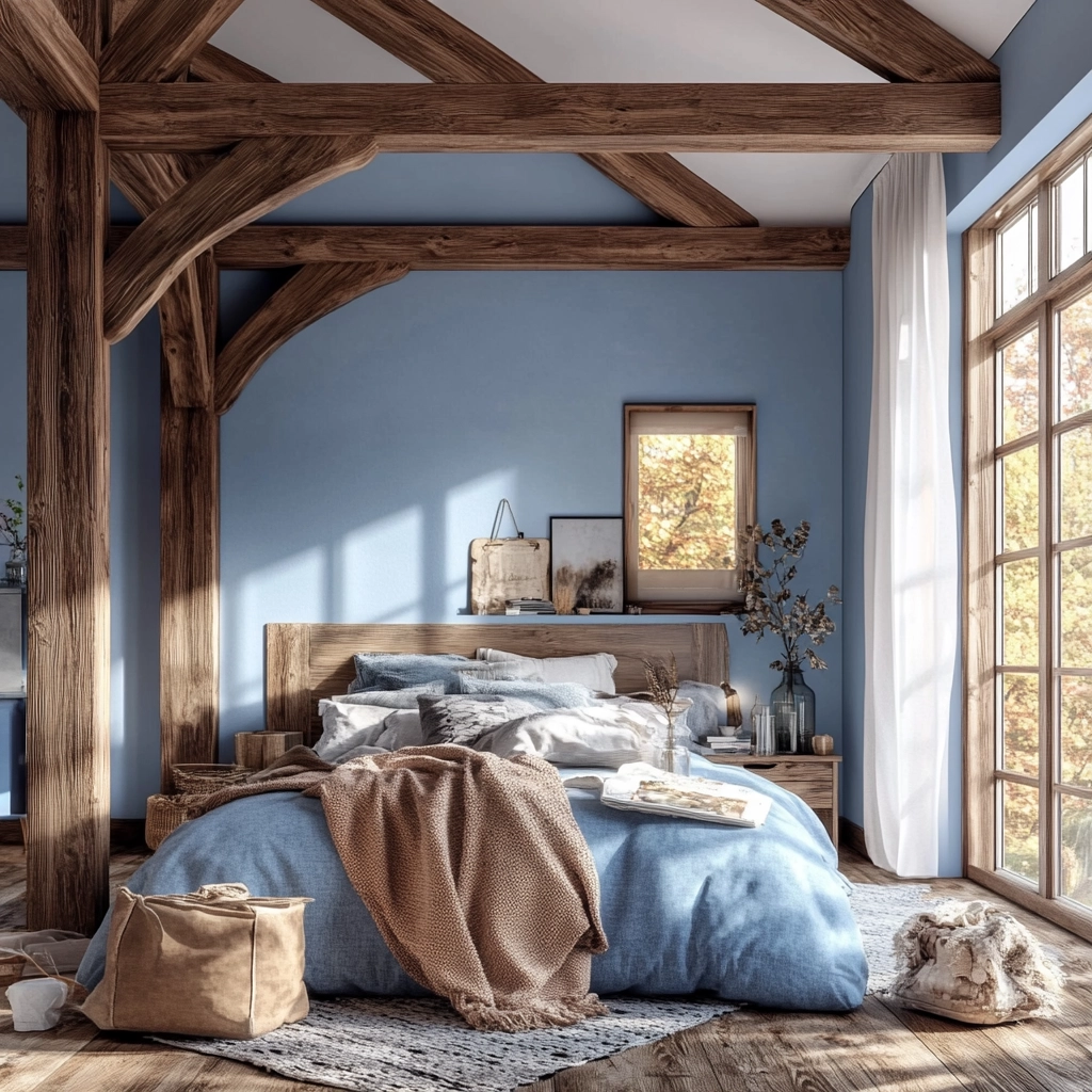 blue farmhouse bedroom 56