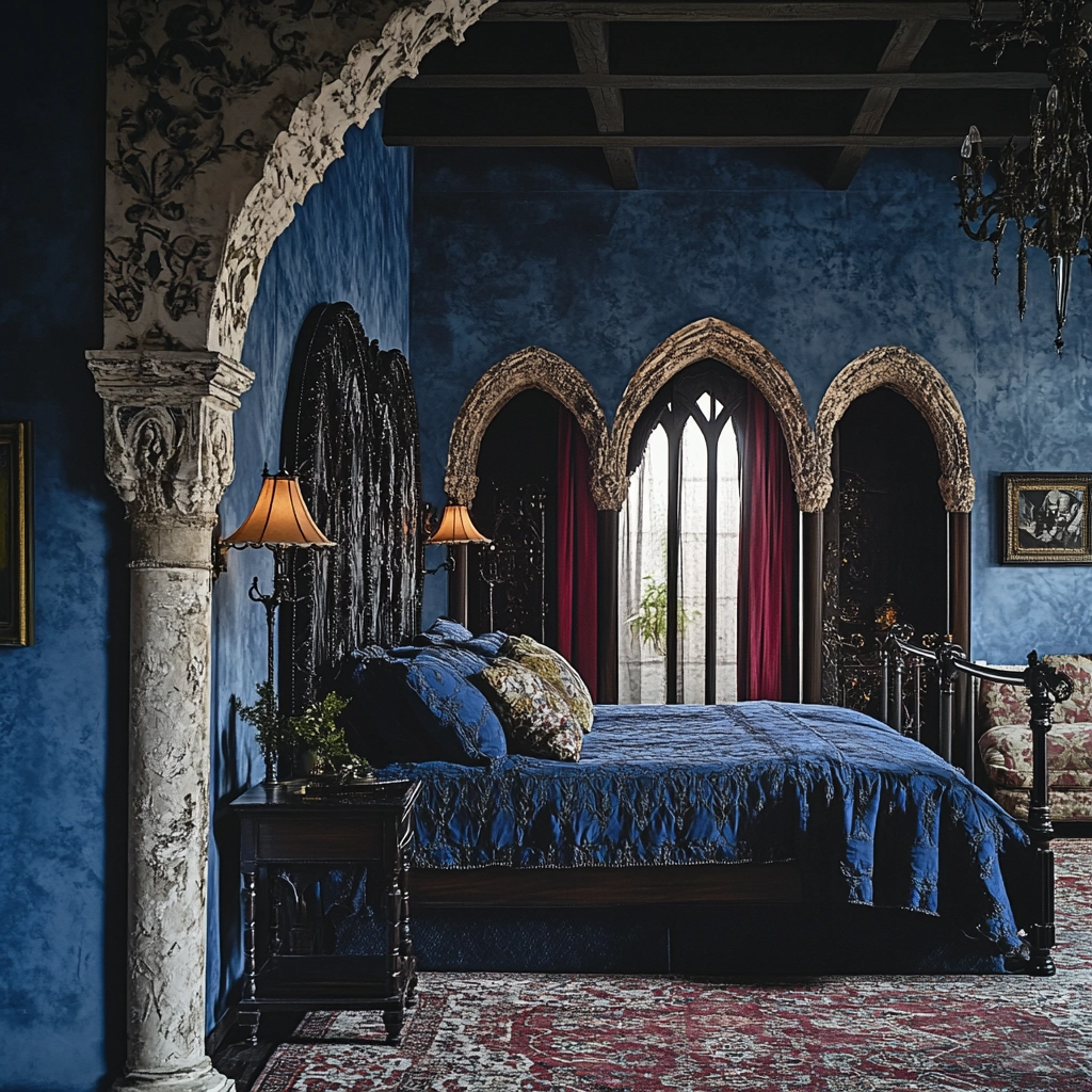blue farmhouse bedroom 57