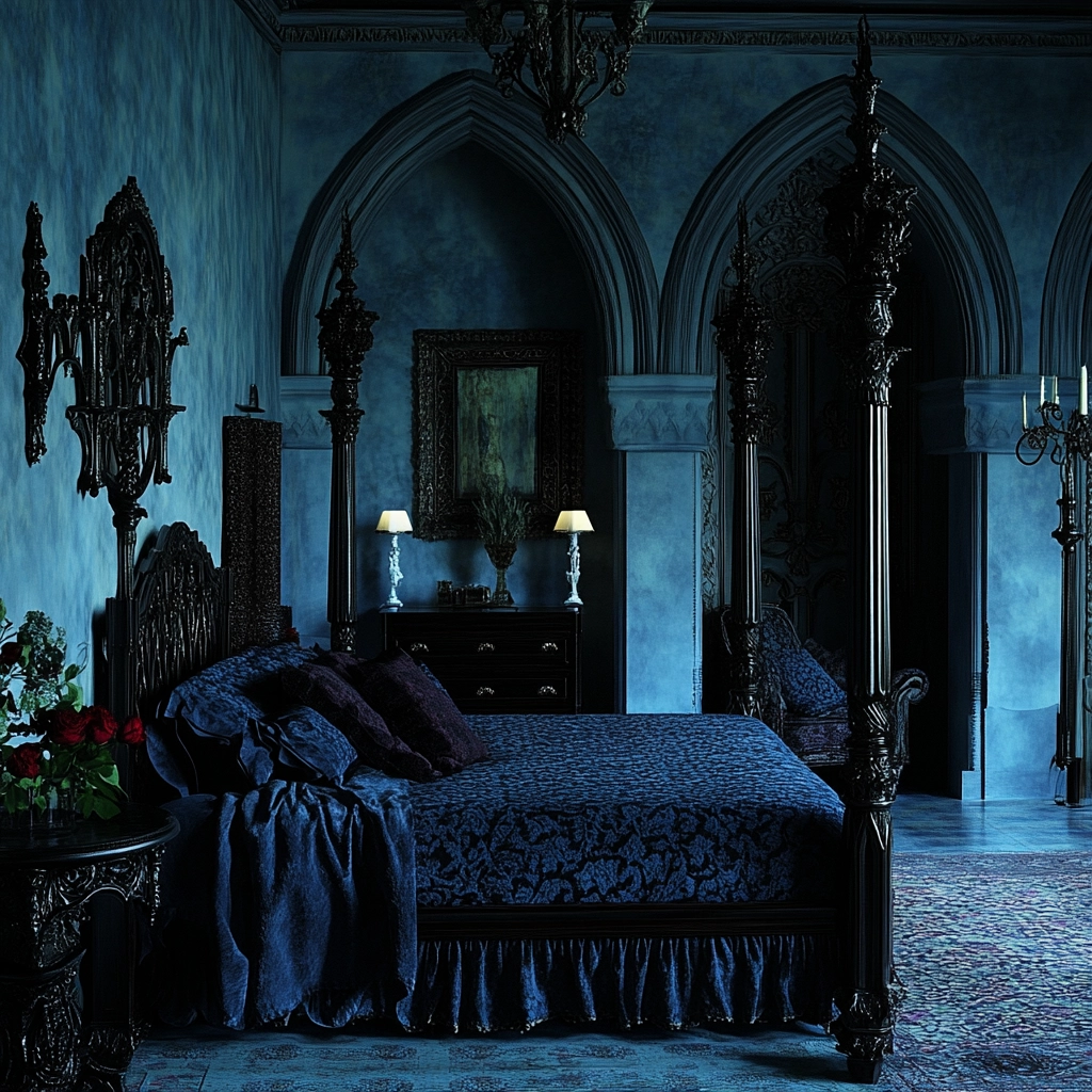 blue farmhouse bedroom 60