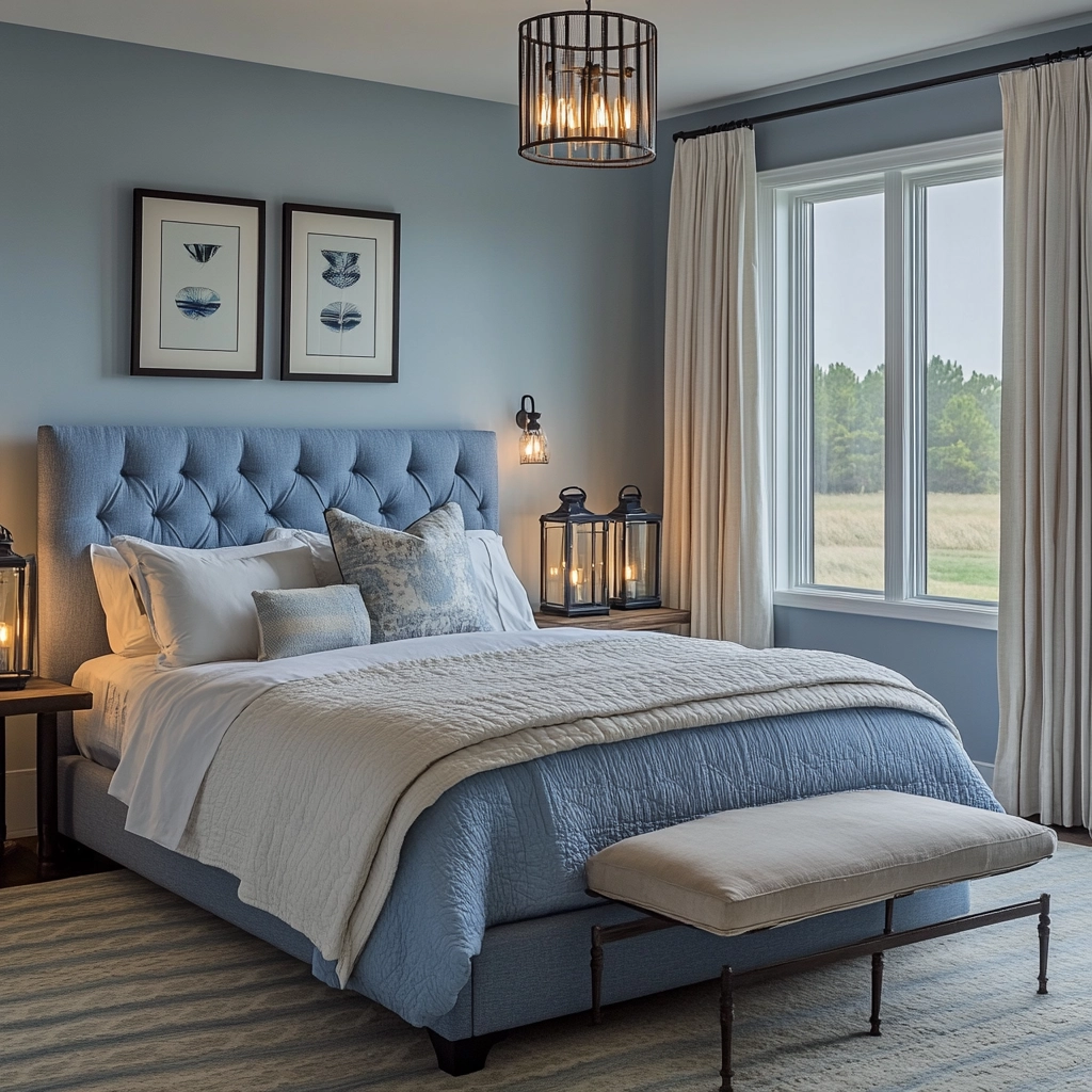 blue farmhouse bedroom 69