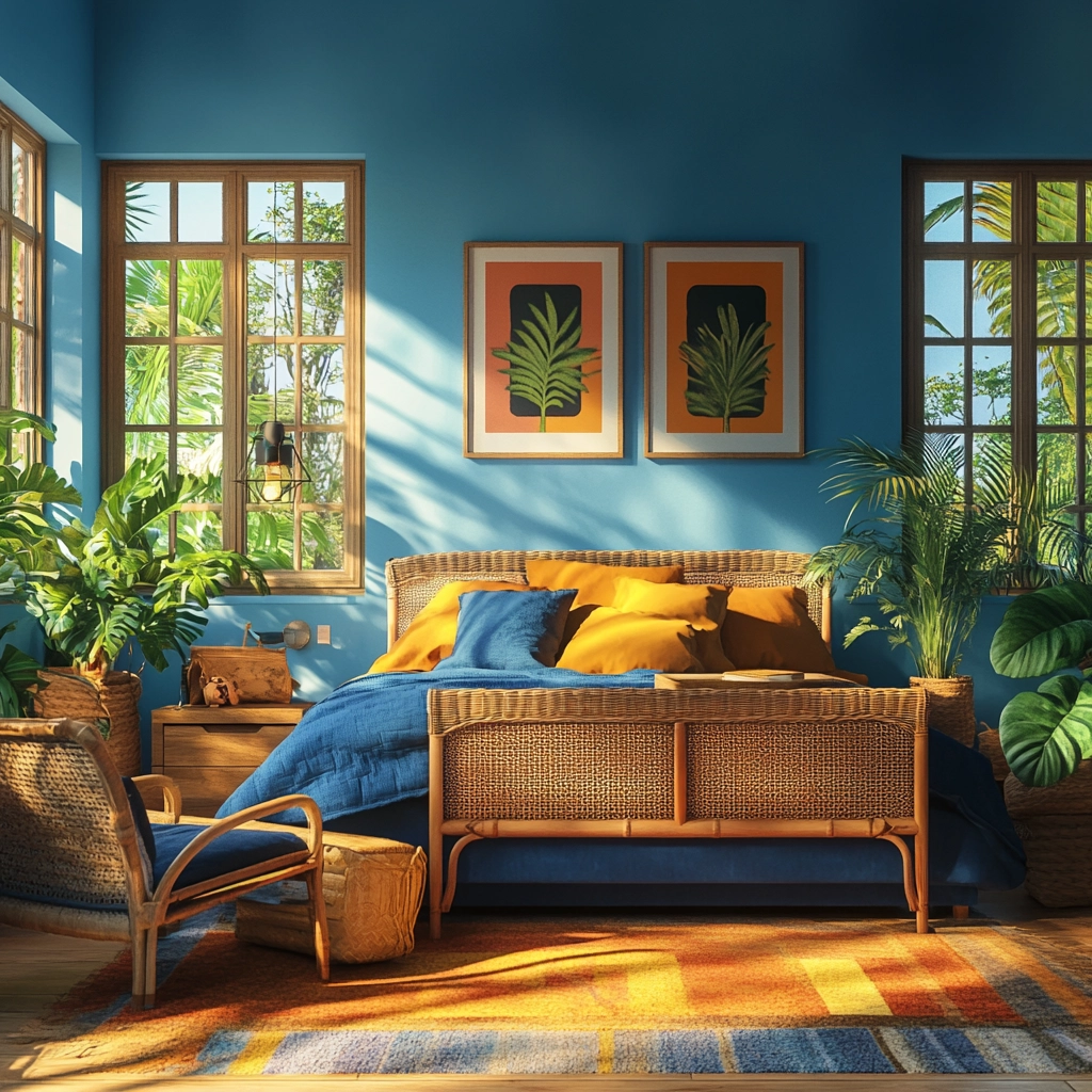 blue farmhouse bedroom 77