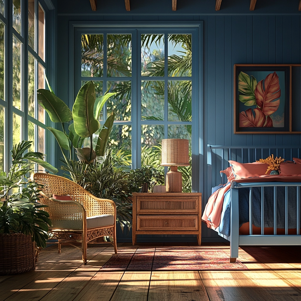 blue farmhouse bedroom 78