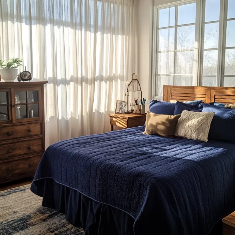 blue farmhouse bedroom ideas 1