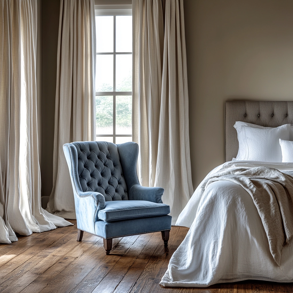 blue farmhouse bedroom ideas 19