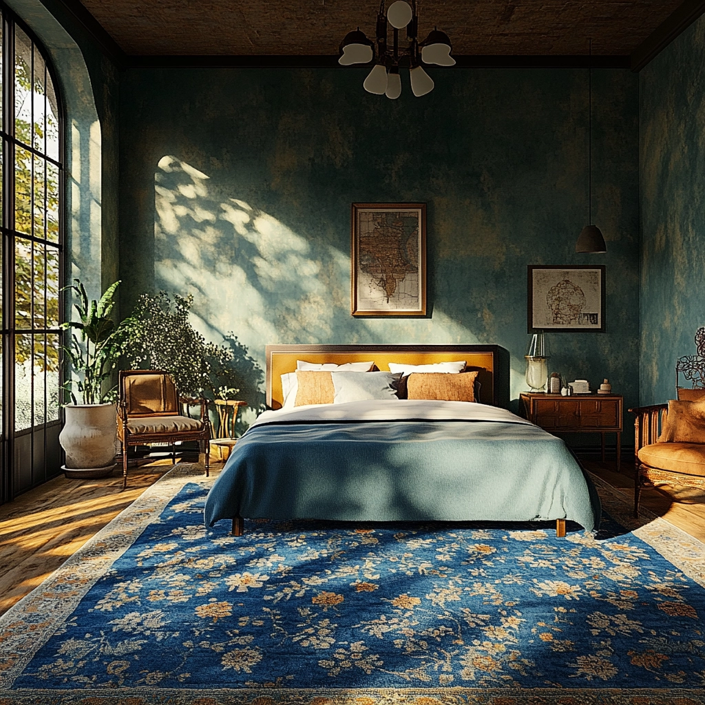 blue farmhouse bedroom ideas 22