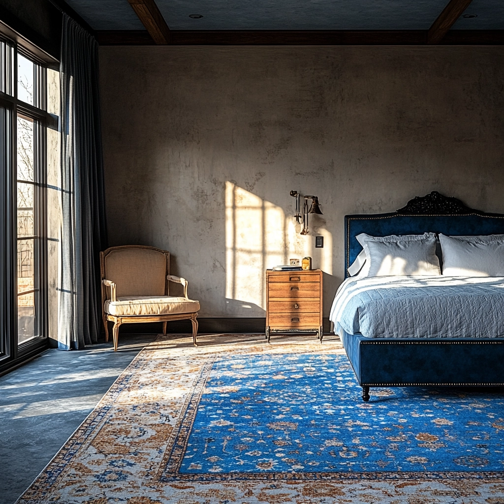 blue farmhouse bedroom ideas 23