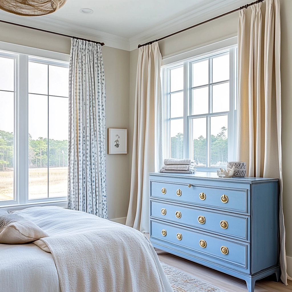 blue farmhouse bedroom ideas 25