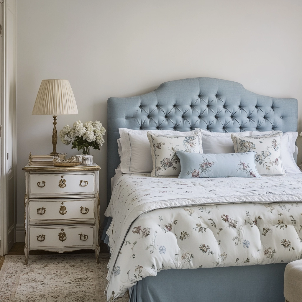 blue farmhouse bedroom ideas 37