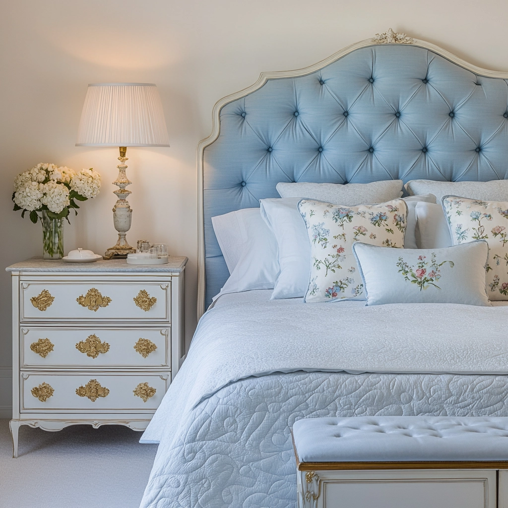 blue farmhouse bedroom ideas 40