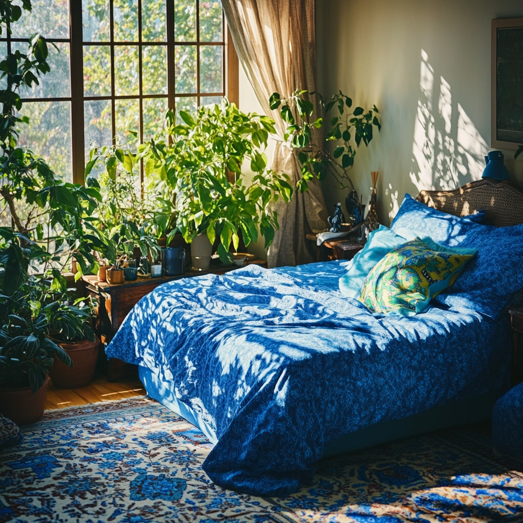 blue farmhouse bedroom ideas 46