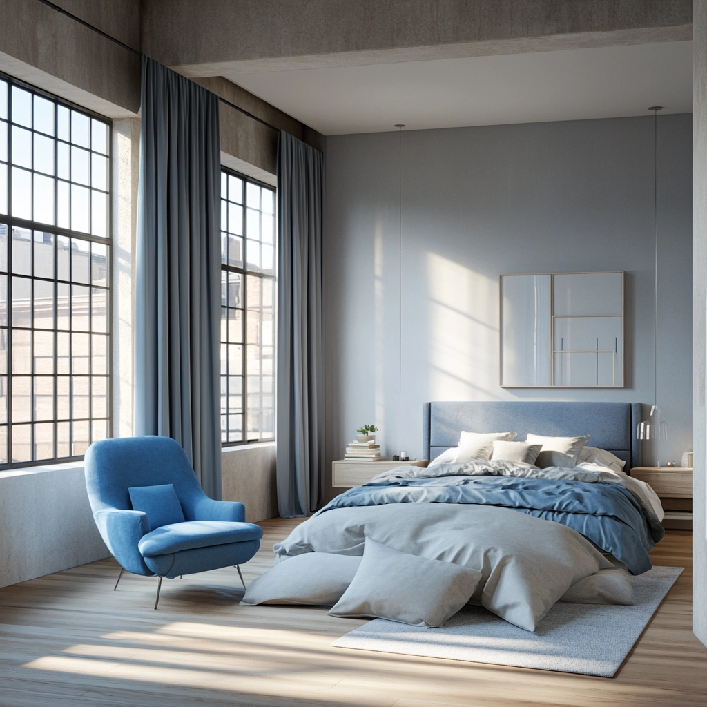 blue farmhouse bedroom ideas 50