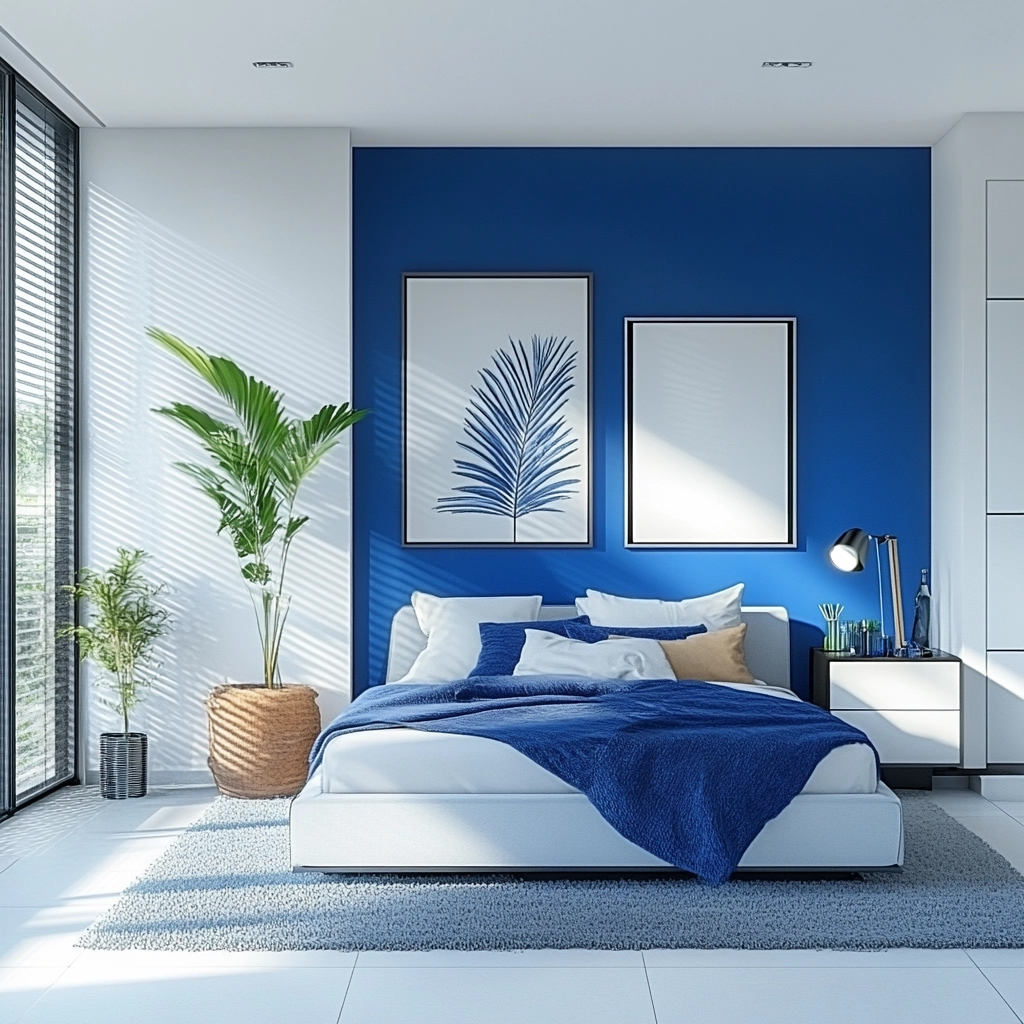 blue farmhouse bedroom ideas 56
