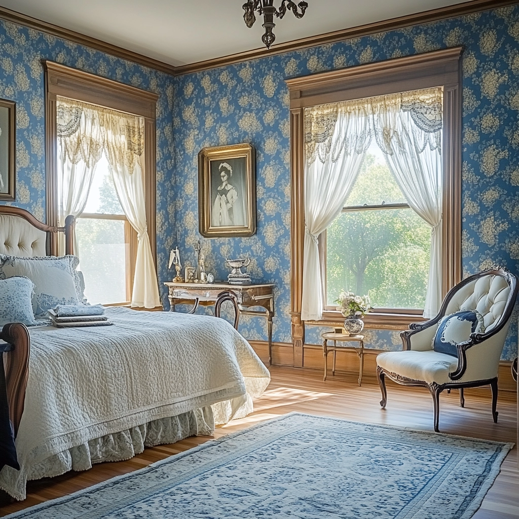 blue farmhouse bedroom ideas 57