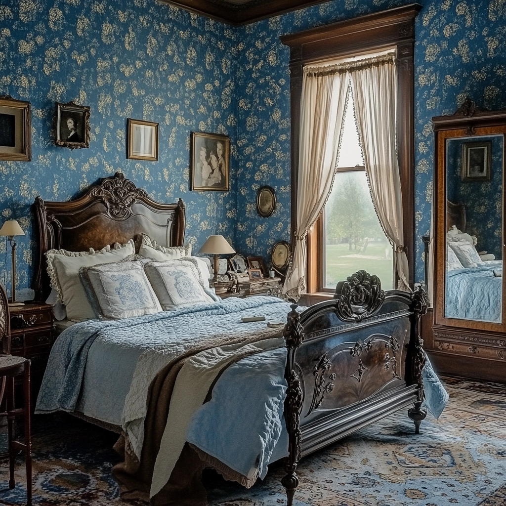 blue farmhouse bedroom ideas 60