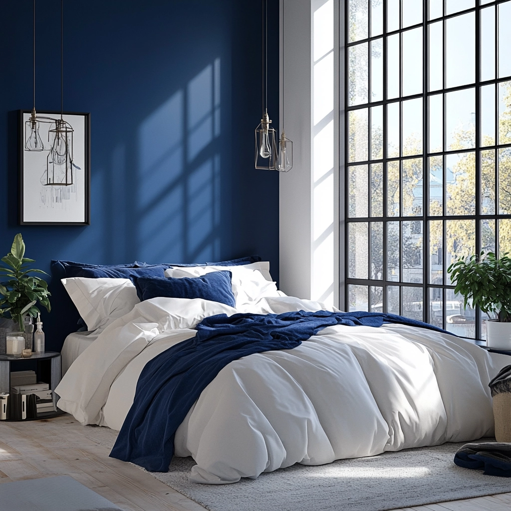 blue farmhouse bedroom ideas 66