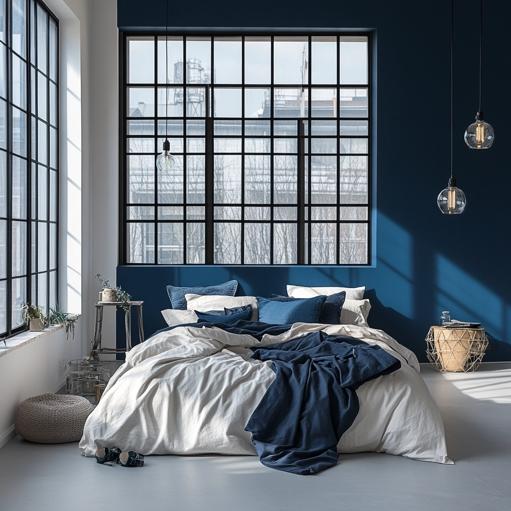 blue farmhouse bedroom ideas 67
