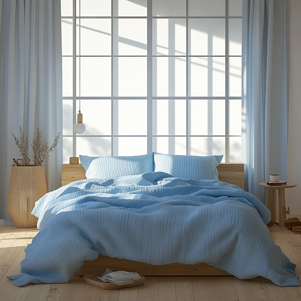 blue farmhouse bedroom ideas 70