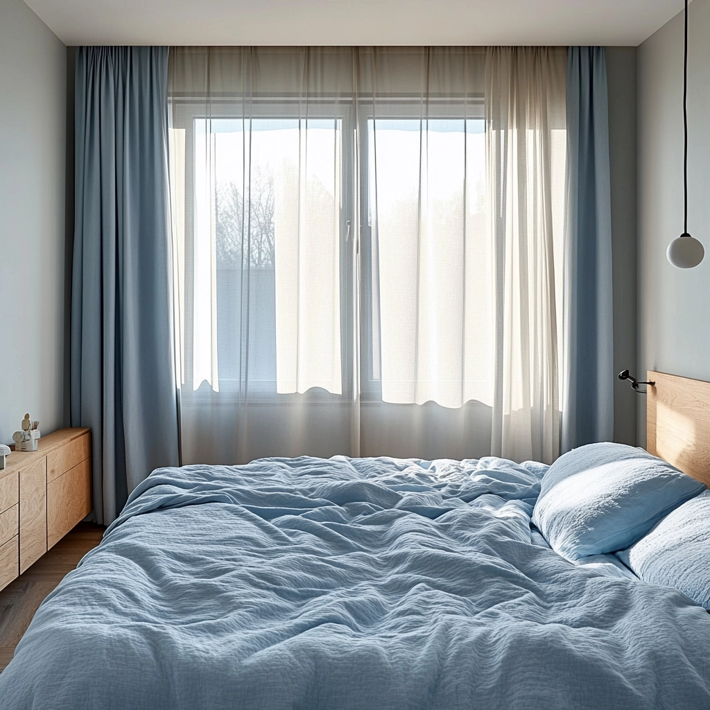 blue farmhouse bedroom ideas 71