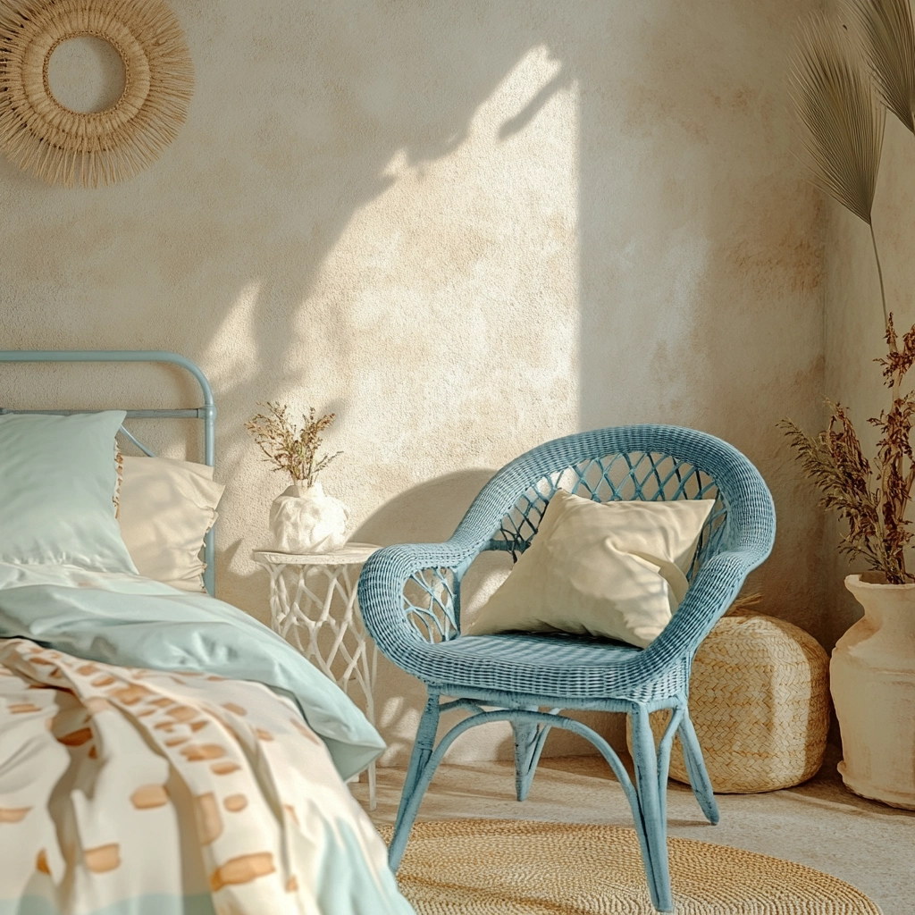 blue farmhouse bedroom ideas 76