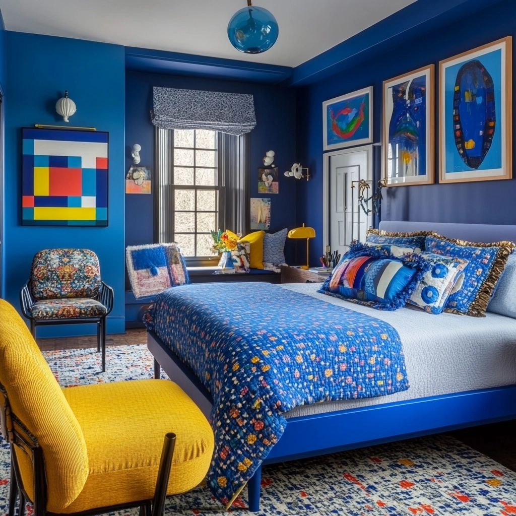 blue farmhouse bedroom ideas 79
