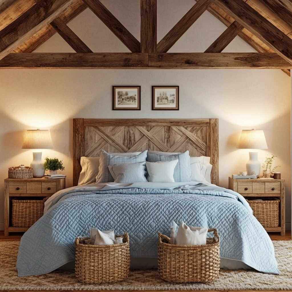 blue farmhouse bedroom ideas 8