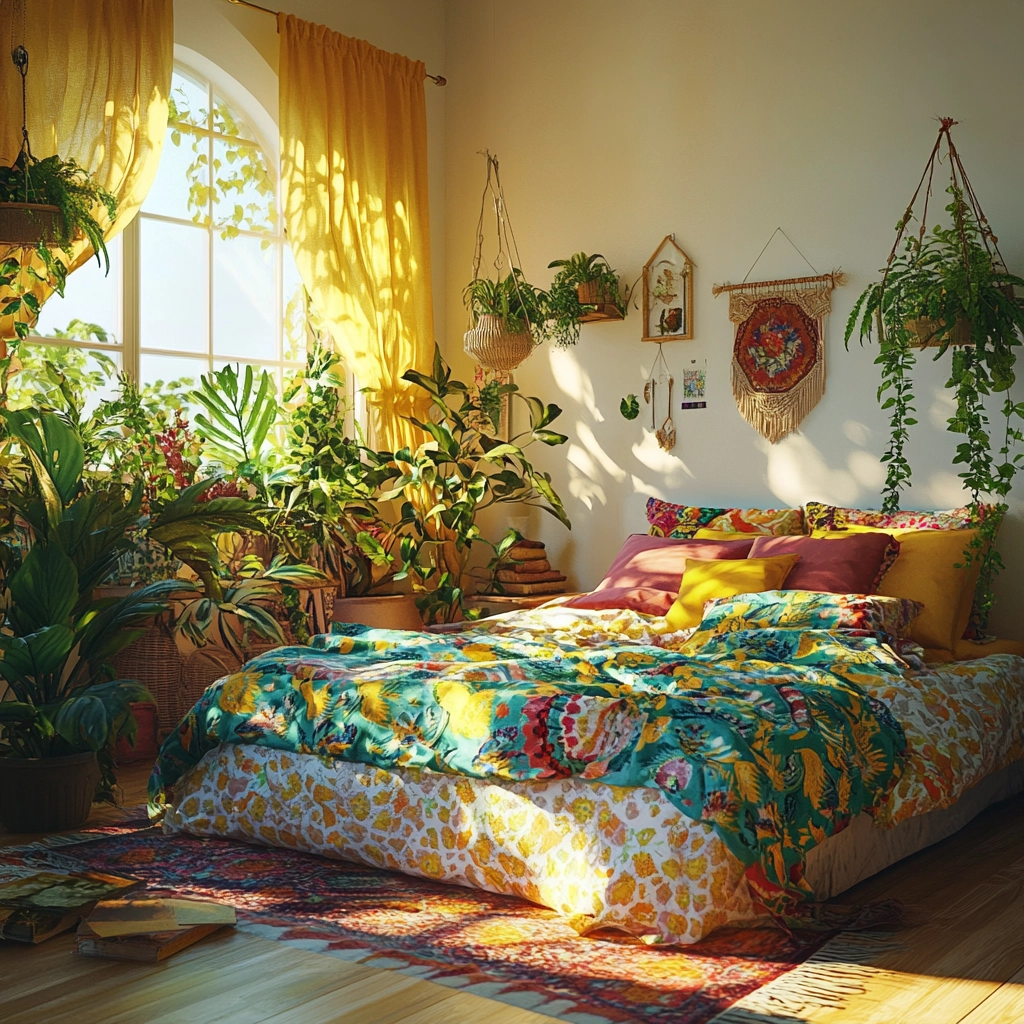 boho farmhouse bedroom decor 69