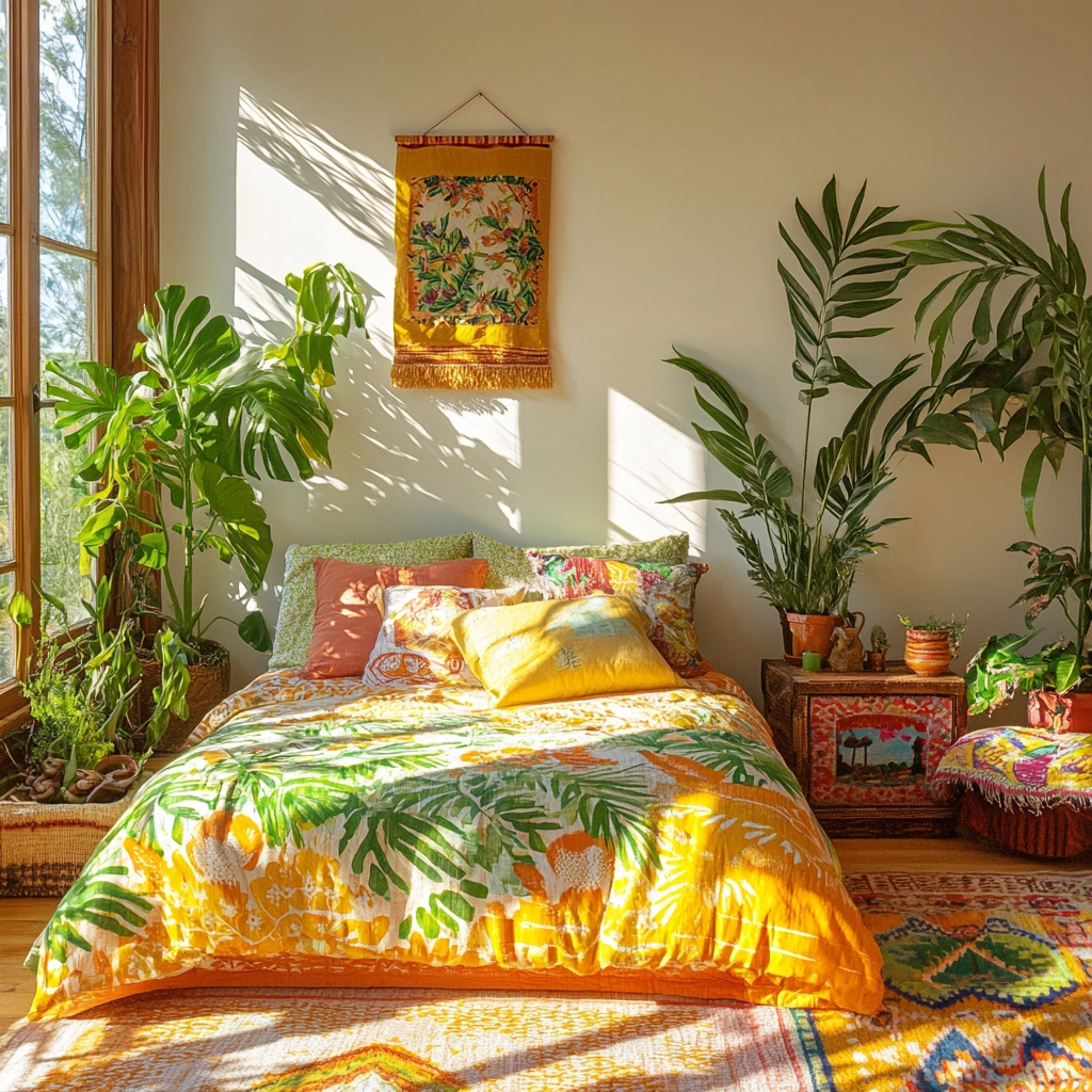 boho farmhouse bedroom decor 71