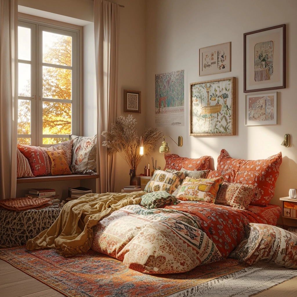 boho farmhouse bedroom decor 76