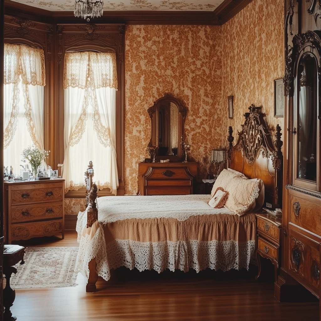 burnt orange farmhouse bedroom 27