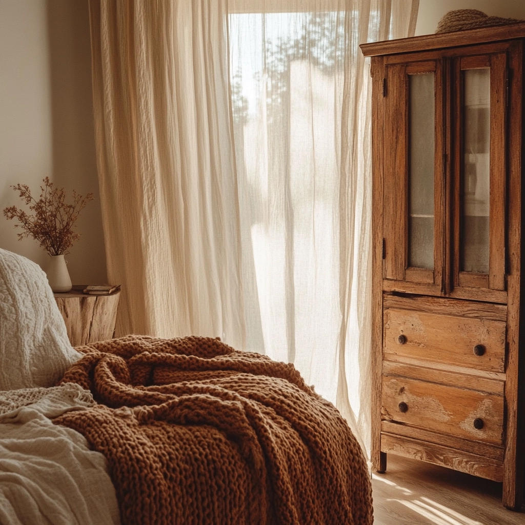 burnt orange farmhouse bedroom 4