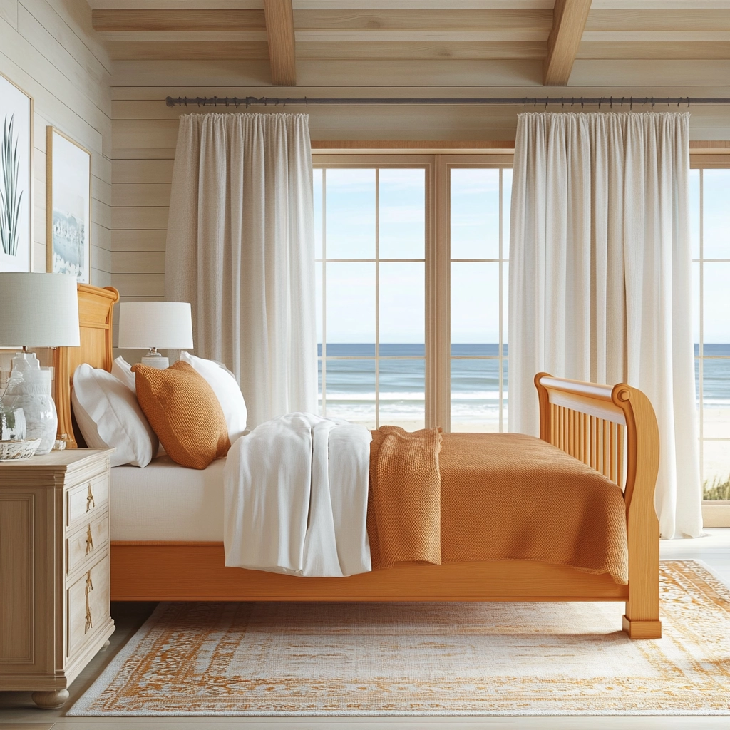 burnt orange farmhouse bedroom 47