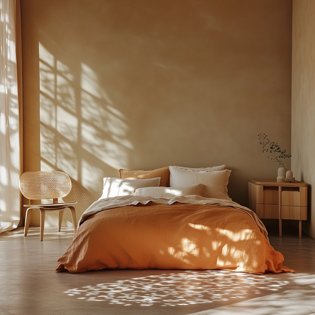 burnt orange farmhouse bedroom 5