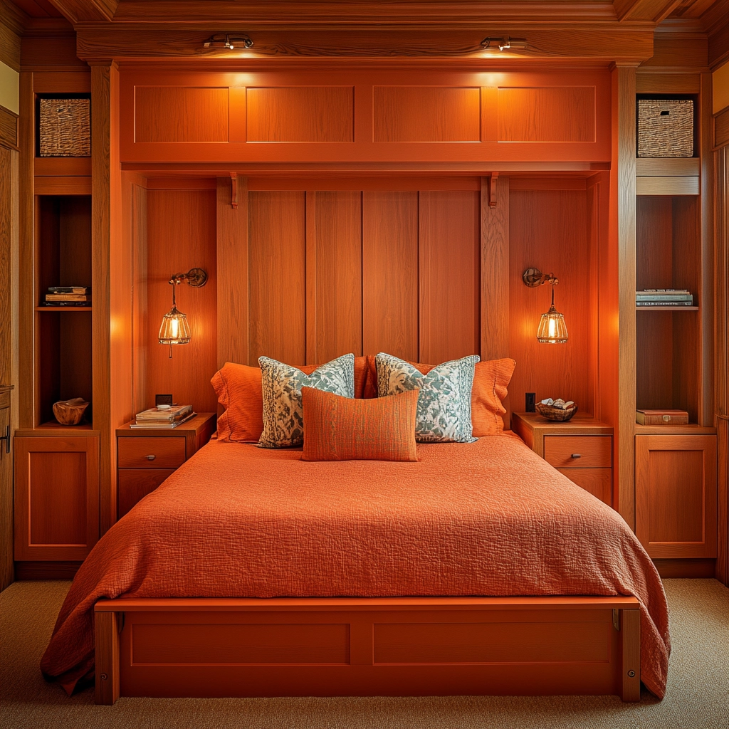 burnt orange farmhouse bedroom 66