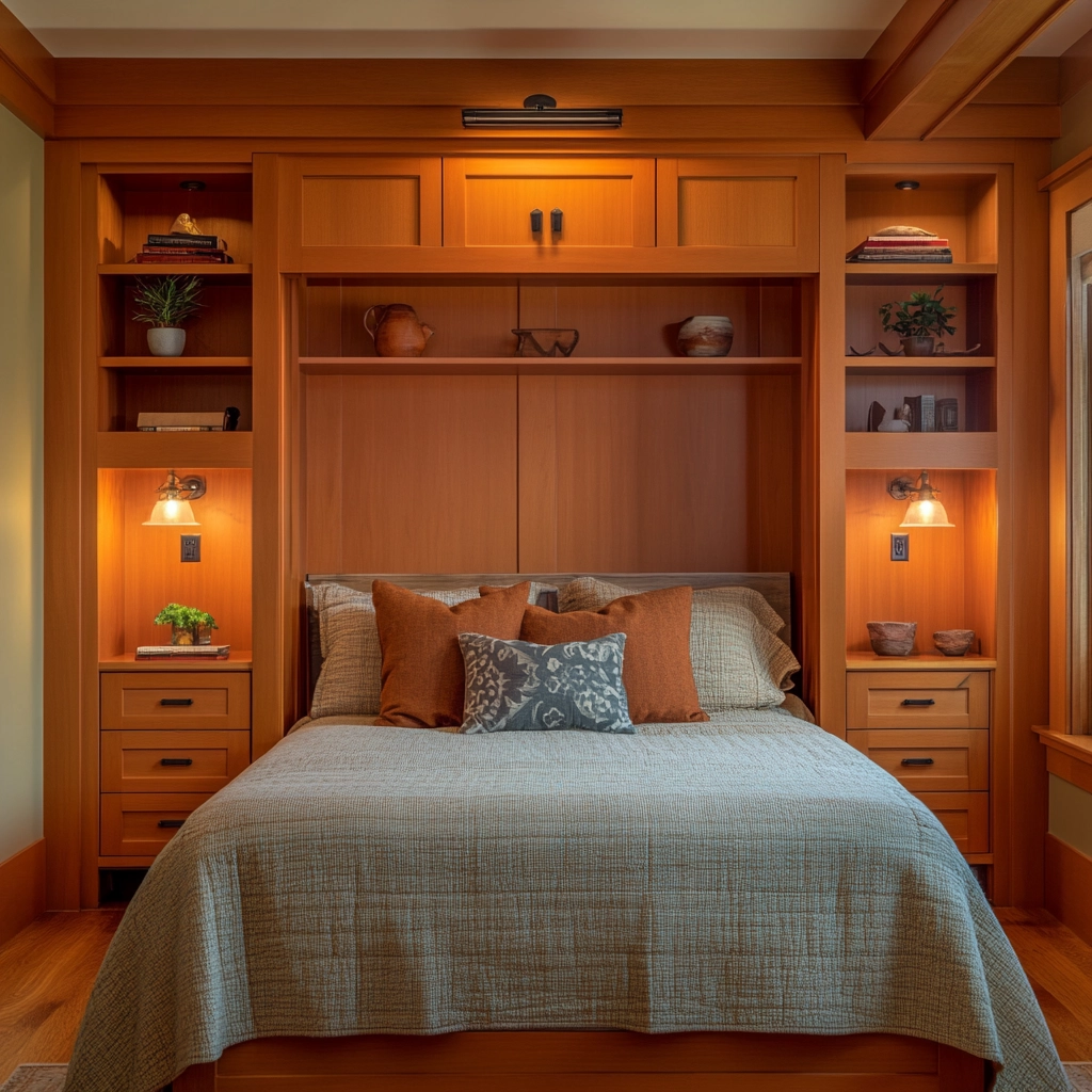 burnt orange farmhouse bedroom 67